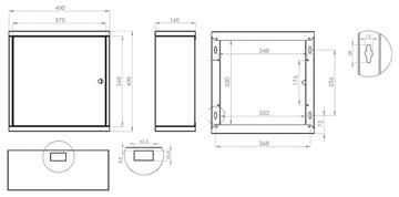 Корпус коробки 400x400x160 MB-TPR4 Металл 40x40x16 см светло-серый