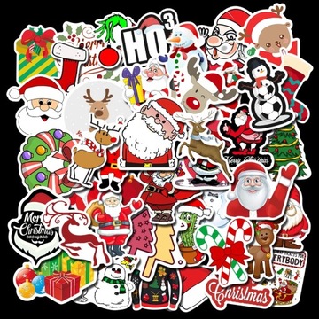 СТИКЕР-БОМБА НАКЛЕЙКИ ДЛЯ НОУТБУКА MIX SANTA 50 шт.