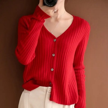 Cardigan Women Sweater Summer S-3XL Solid Simple A