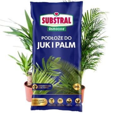 PODŁOŻE ZIEMIA PREMIUM+ NAWÓZ OSMOCOTE DO ROŚLIN ZIELONYCH PALMA JUKA DRAC.