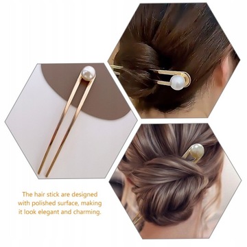 3x пучок волос, вилка для волос с жемчугом
