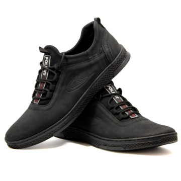 Мужские широкие кожаные ботинки POLISH K24 черный 39