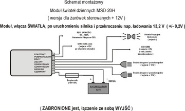 Moduł świateł dziennych-długie 5-100 %st.+12V. ZW20H. NOWY
