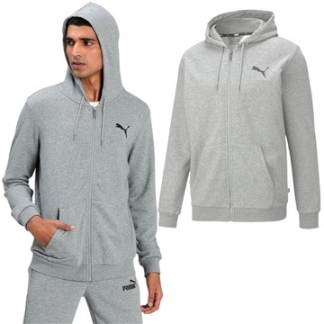 bluza męska puma rozpinana z kapturem logo basic