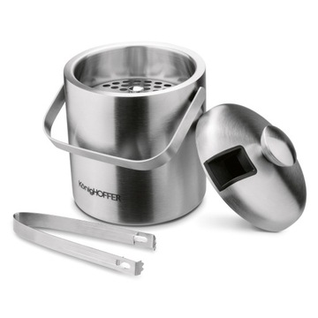 SATIN ICE BUCKET вакуумный контейнер для льда CUBE + щипцы Луго