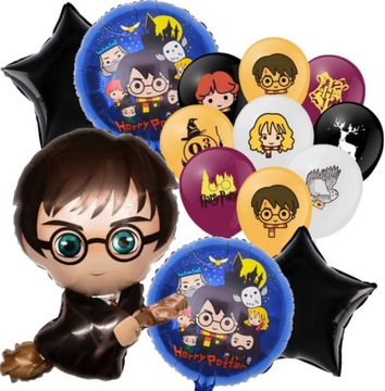 HARRY POTTER balony foliowe lateksowe Hogwart urodziny duży zestaw 21 szt.