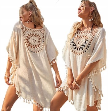TUNIKA PLAŻA SUKIENKA BOHO PAREO NARZUTKA ZWIEWNA