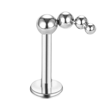 Серьга Piercing Helix Labret серебряная с 4-мя шариками-лепестками ТИТАН 1.2/6