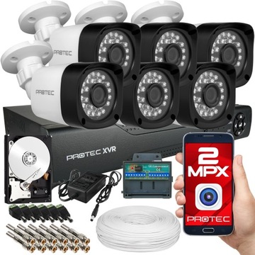 ZESTAW DO MONITORINGU 6 KAMER TUBOWE KOMPLET