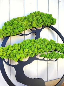 Бонсай из мха Дерево из мха высотой 34 см на ТВЕРДОЙ ПЛИТЕ