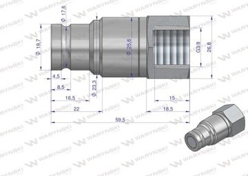 Быстроразъемный разъем с сухим разъединителем, вилка 3/8 ISO16028