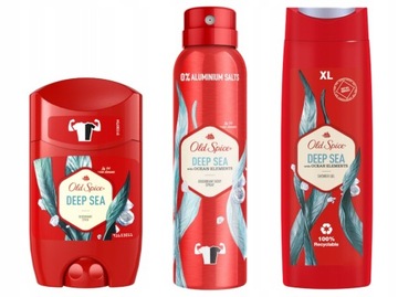 OLD SPICE DEEP SEA ZESTAW SZTYFT+SPRAY+ŻEL400ml