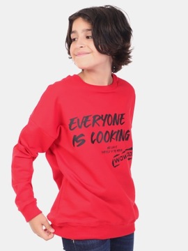 Bluza chłopięca dresowa oversize czerwona 140-146