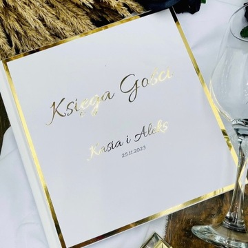KSIĘGA GOŚCI WESELNYCH 21x21cm 100str, białe kartki