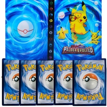 Album klaser na karty pokemon na 240 kart + 5 oryginalnych kart Pokemon