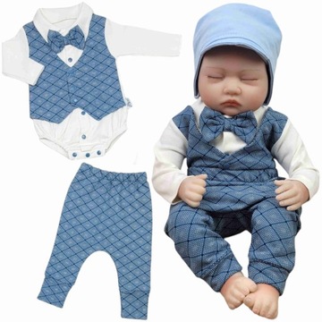 Garnitur elegancki na Chrzest dla niemowlaka 68