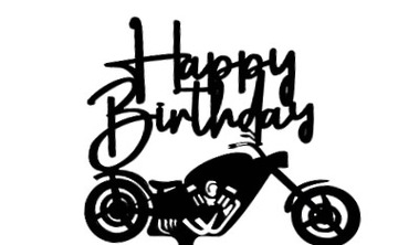 Topper dekoracja na tort Motor Harley wycinany laserowo