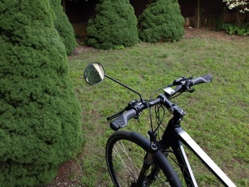 Велосипедное зеркало AJS, длинный кронштейн 25 см, белое