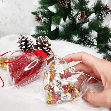 СЕРДЦЕ АКРИЛОВЫЕ ШАРИКИ ДЛЯ УКРАШЕНИЯ АКРИЛОВЫЙ ШАР ПЛАСТИКОВЫЙ ДЕКУПАЖ 10см 4шт