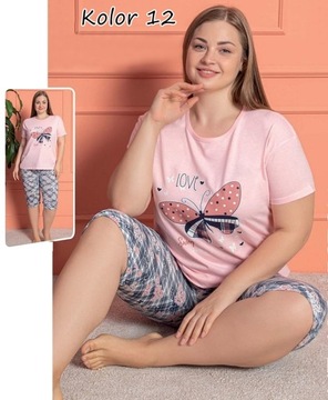 Хлопковая пижама BELLA с короткими рукавами и брюками 3/4.