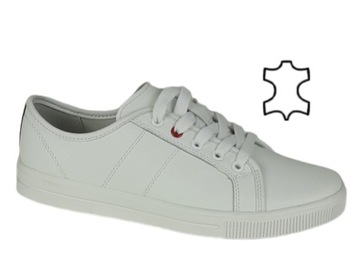 VINCEZA 7878 sportowe skórzane trampki tenisówki białe 40