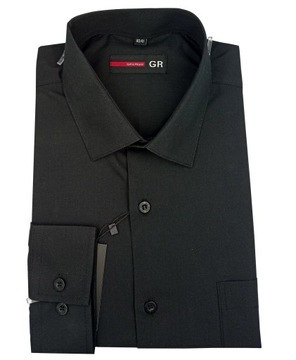 Elegancka koszula męska czarna gładka 43/44