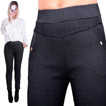 MODNE LEGGINSY JAK JEANSY DAMSKIE DŻINSY WYSOKI STAN DUŻE ROZMIARY 409A