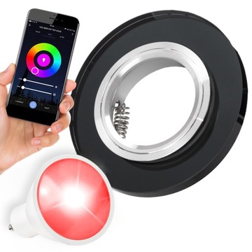ŻARÓWKA SMART KOMPLET HALOGEN RGB 4W + OPRAWKA OKRĄGŁA LED GU10 SUFITOWA