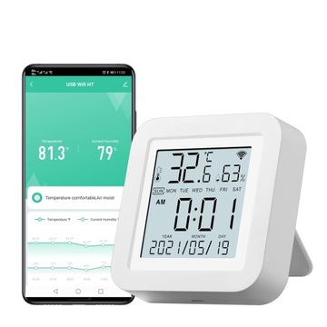 USB WIFI DIGITAL HYGROMETER THERMOMETER WEATHER STATION