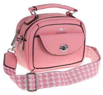 CHARRO Elegancka Torebka Damska różowa kuferek listonoszka CH307899 Pink