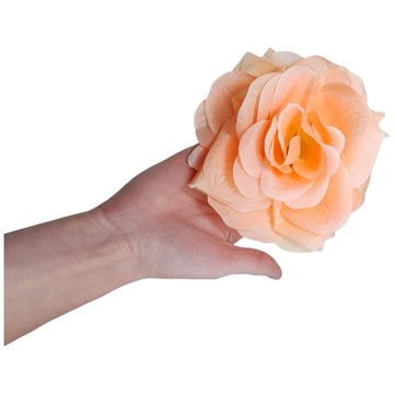 Головка изделия, большая, развернутая белая роза, 12 см, для украшений и букетов.