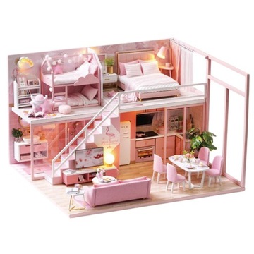 Миниатюрный кукольный домик своими руками Розовый