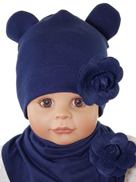 КОМПЛЕКТ ШАПКА МИННИ МАУС + ШАРФ С ПОМПОНАМИ 1-10 ЛЕТ ДО 20 УЗОРОВ