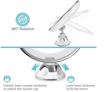 ЗЕРКАЛО СВЕТОДИОДНОЕ ЗЕРКАЛО С ПРИСОСКОЙ УВЕЛИЧЕНИЕ МАСШТАБИРОВАНИЕ 5x НЕПРЕРЫВНОЕ