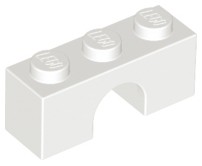 LEGO - Łuk, mostek 1x3 (4490) biały