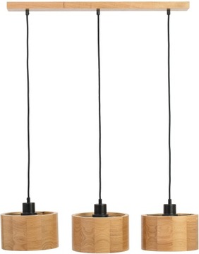 Lampa sufit wisząca potrójna ANTILIA żyrandol DĄB do salonu kuchni STYLOWA
