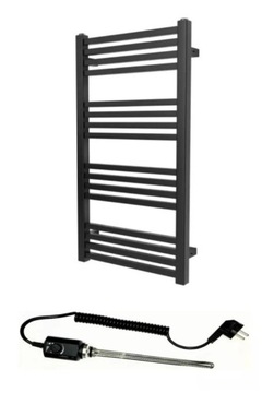 ELEKTRYCZNY GRZEJNIK ŁAZIENKOWY 83X40 CZARNY 300 W