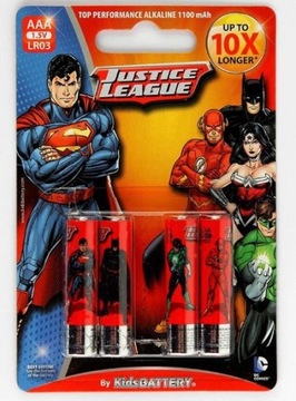 JUSTICE LEAGUE – BATERIE ALKALICZNE PALUSZKI AAA – 4SZT LIGA