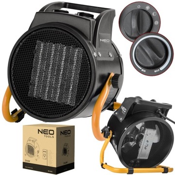 NAGRZEWNICA ELEKTRYCZNA GRZEJNIK CERAMICZNA FARELKA 3kW NEO