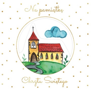 Karnet kwadrat na Chrzest - Kościółek