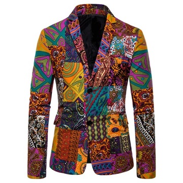 Panele drukowane slim fit garnitur dla mężczyzn