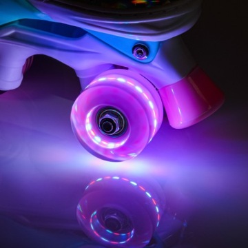 METEOR LUNAR M регулируемые роликовые коньки для детей 34-37 LED колеса до 100 кг