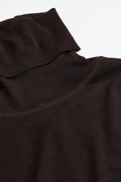 H&M top GOLF wełna MERINO brąz BURGUND boho SWETER premium CZEKOLADA