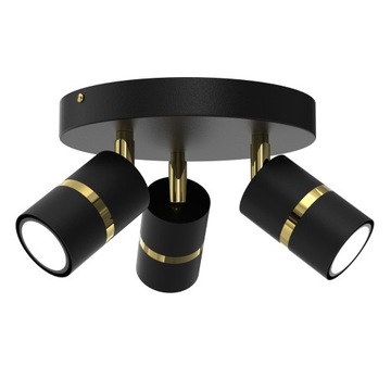 LAMPA SUFITOWA ŻYRANDOL PLAFON KOŁO TUBY ZŁOTY LED