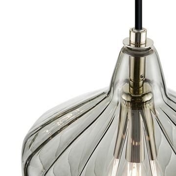 LAMPA SUFITOWA CIEMNY KLOSZ ZŁOTA OPRAWKA
