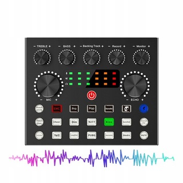 ЗВУКОВАЯ КАРТА BLUETOOTH ВНЕШНИЙ МИКШЕР USB V8