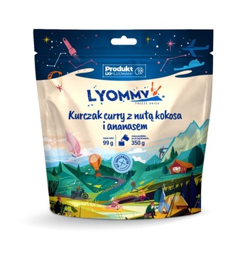 Lyommy kurczak curry z nutą kokosa i ananasem 350g