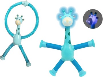 TELESKOPOWA Przyssawka ŻYRAFA Figurka SPRĘŻYNKA Świeci LED sprężynowa