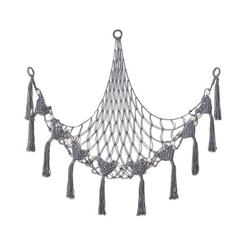 Hanging Hammock Storage with Tassels for Gray