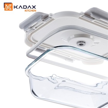 POJEMNIKI NA ŻYWNOŚĆ SZKLANY ZESTAW POJEMNIKÓW PRÓŻNIOWE 4x LUNCHBOX POMPKA